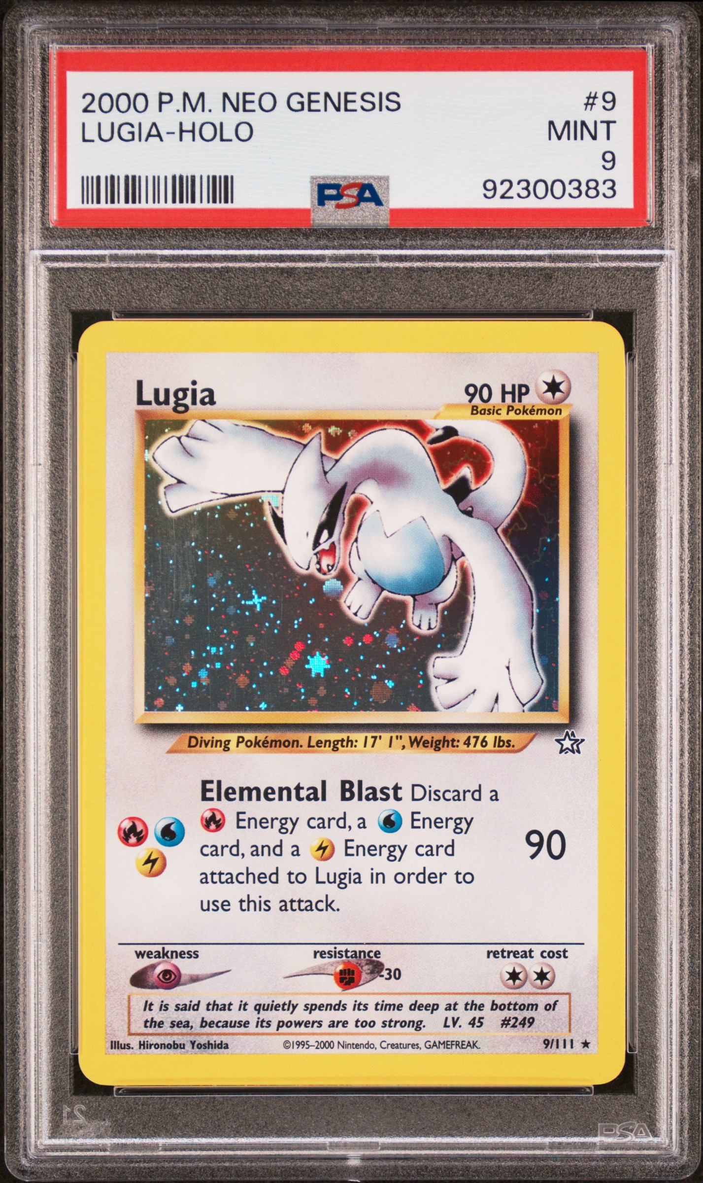 PSA 9 - Lugia Holo - Neo Genesis - #9