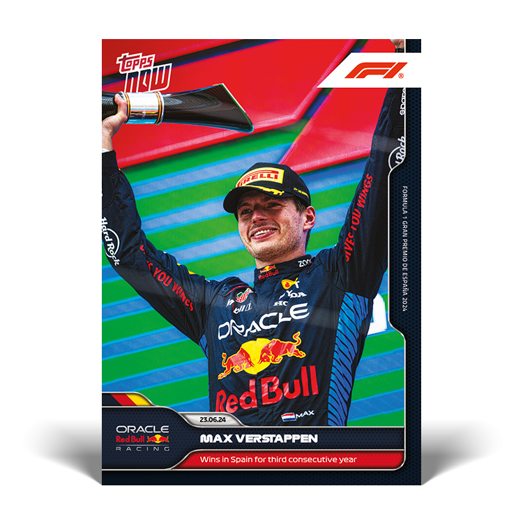 Max Verstappen - Wins in Spain for third consecutive year - 2024 Formula 1 Topps Now Card 29