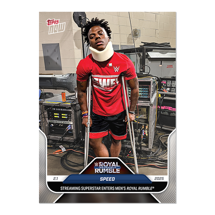 Topps NOW - Speed First Ever Trading Card- 2025 WWE - Card 15 - LOOK FOR AUTOS - PR: 12,409 - Image 2