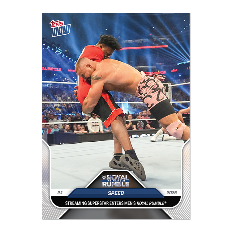 Topps NOW - Speed First Ever Trading Card- 2025 WWE - Card 15 - LOOK FOR AUTOS - PR: 12,409 - Image 3