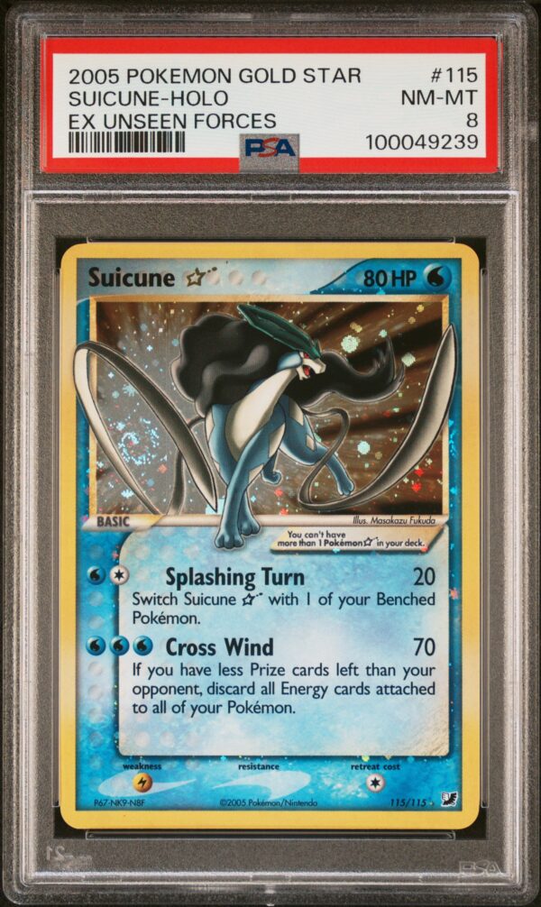 PSA 8 Suicune Gold Star Ex Unseen Forces 115 Grade It