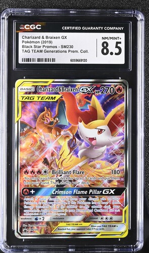 CGC 8.5 - Charizard & Braixen GX - SM Promo - #SM230