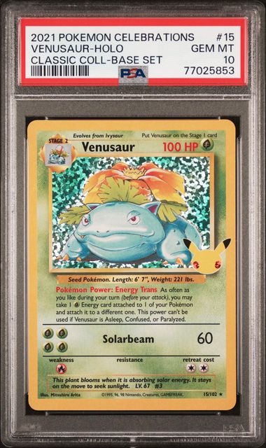 PSA 10 - Venusaur - Celebrations Classic Collection- #15