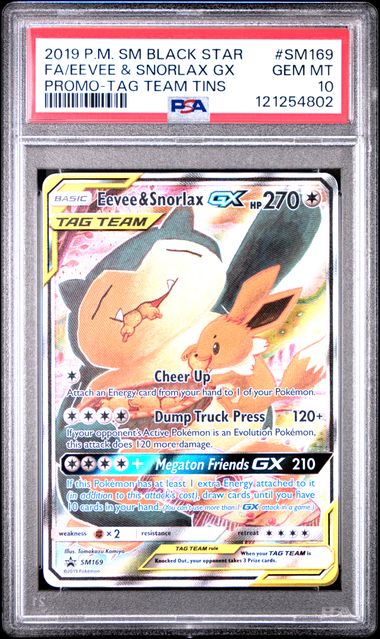 PSA 10 - Eevee & Snorlax GX - SM Promo - #169